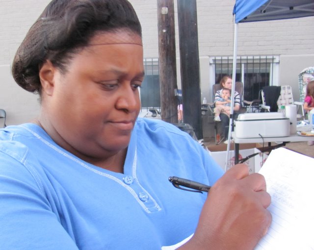 Food Court, 100 Block of Burkesville ST, Columbia, KY Sharon Payne took time out from work at the Eunice Church of God barbecued ribeye sandwich stand in ... - 37252